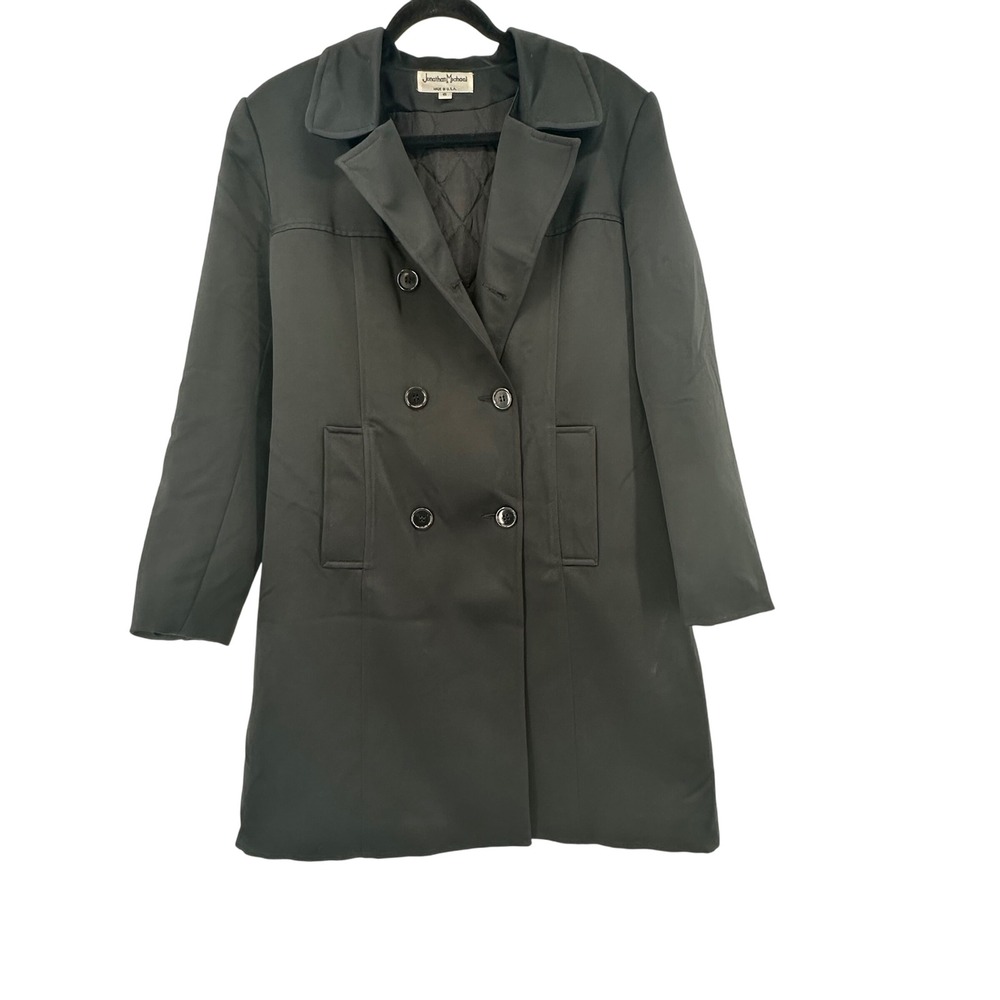 Vintage Jonathan Michael Womens Black Double Breasted Blazer Style Coat Jacket 6